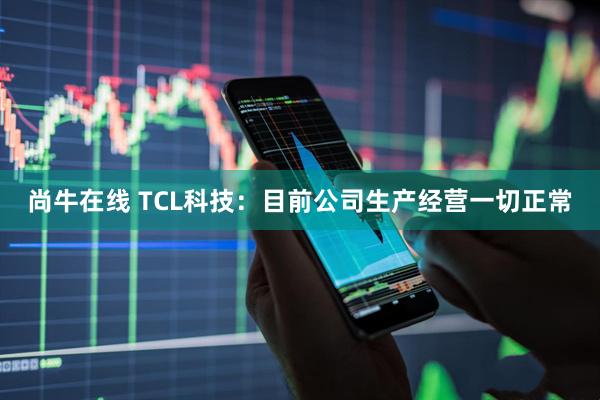 尚牛在线 TCL科技：目前公司生产经营一切正常