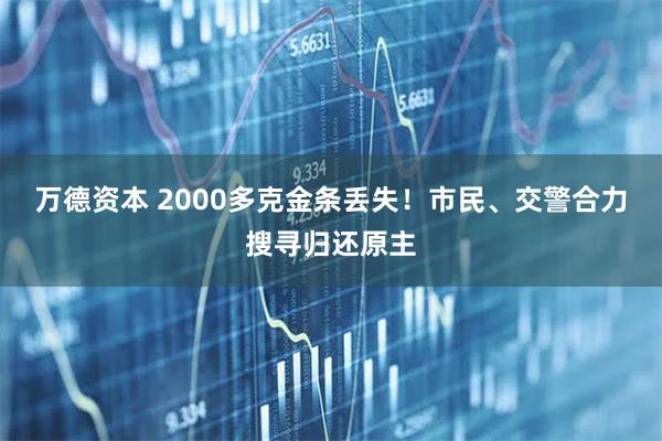 万德资本 2000多克金条丢失！市民、交警合力搜寻归还原主