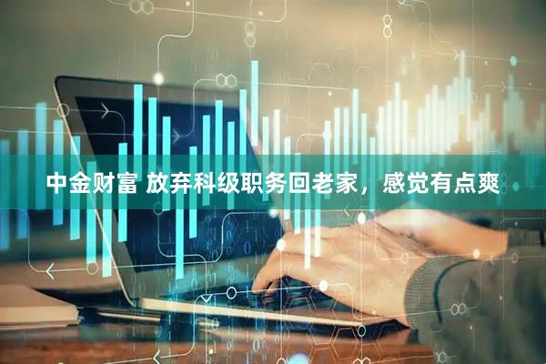 中金财富 放弃科级职务回老家，感觉有点爽